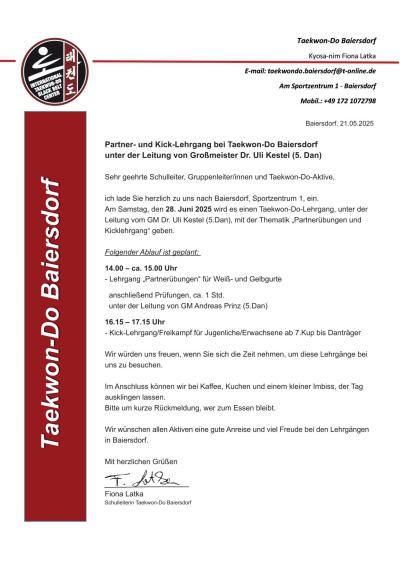 Taekwondo Lehrgang bei TKD Baiersdorf 280625-1